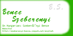 bence szeberenyi business card